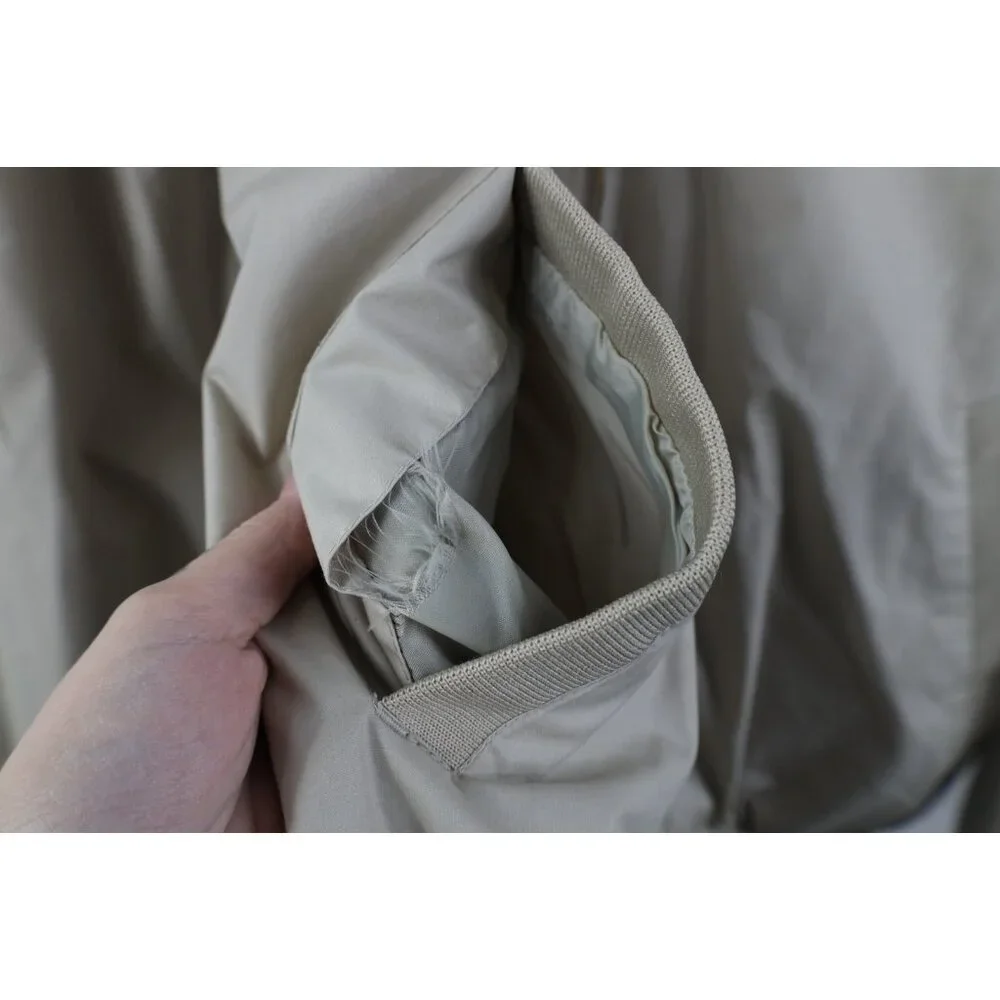 Vintage 80s 90s Streetwear Mens Large Full Zip Cafe Racer Bomber Jacket Beige - Picture 7 of 16